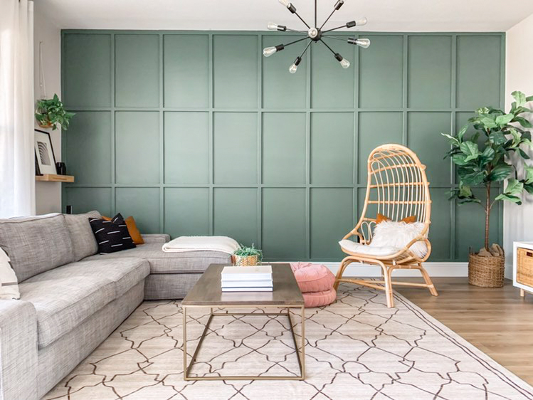 Green accent wall